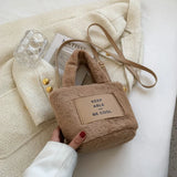 Textured Bucket Bag Plush Shoulder Bag
