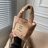 Textured Bucket Bag Plush Shoulder Bag