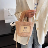 Textured Bucket Bag Plush Shoulder Bag