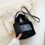 Textured Bucket Bag Plush Shoulder Bag