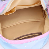 Preppy Style Ribbon Backpack Crown Embroidery Gradient School Backpacks for Teen