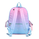 Preppy Style Ribbon Backpack Crown Embroidery Gradient School Backpacks for Teen