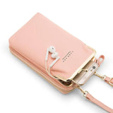 Double-Layer Mobile Phone Purse Clutch Bag Ladies Messenger Shoulder Wallets
