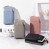 Double-Layer Mobile Phone Purse Clutch Bag Ladies Messenger Shoulder Wallets