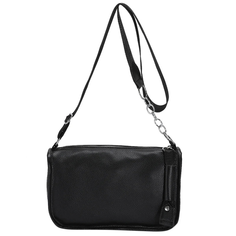 Retro Women Crossbody Bags Solid Chain Shoulder Bags Ladies Handbag