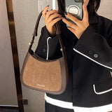 Vintage Women Phone Armpit Bag Brown Handbag