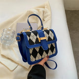 Rhombus Stitching Handbags Retro Messenger Small Square Bag