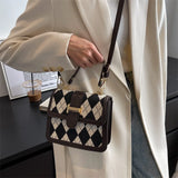 Rhombus Stitching Handbags Spring Shoulder Bag Retro Messenger Small Square Bag