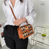 Rhombus Stitching Handbags Retro Messenger Small Square Bag