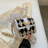 Rhombus Stitching Handbags Retro Messenger Small Square Bag
