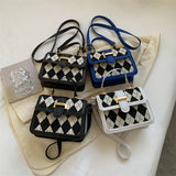 Rhombus Stitching Handbags Retro Messenger Small Square Bag