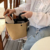 Rural Style Woven Retro Leisure Portable Straw Woven Summer Beach Bag