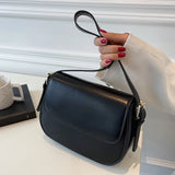 Vintage PU Leather Saddle Shoulder Bag Flap Messenger Crossbody Handbag