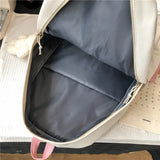 Women Backpack Patchwork Large Capacity Waterproof Nylon School Bag