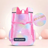 Colorful School Backpack for Girls Waterproof Grade 3 Years