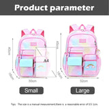 Colorful School Backpack for Girls Waterproof Grade 3 Years