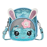 Sequins Backpack Cartoon School Bag For Girl Kindergarten with Rabbit Ear