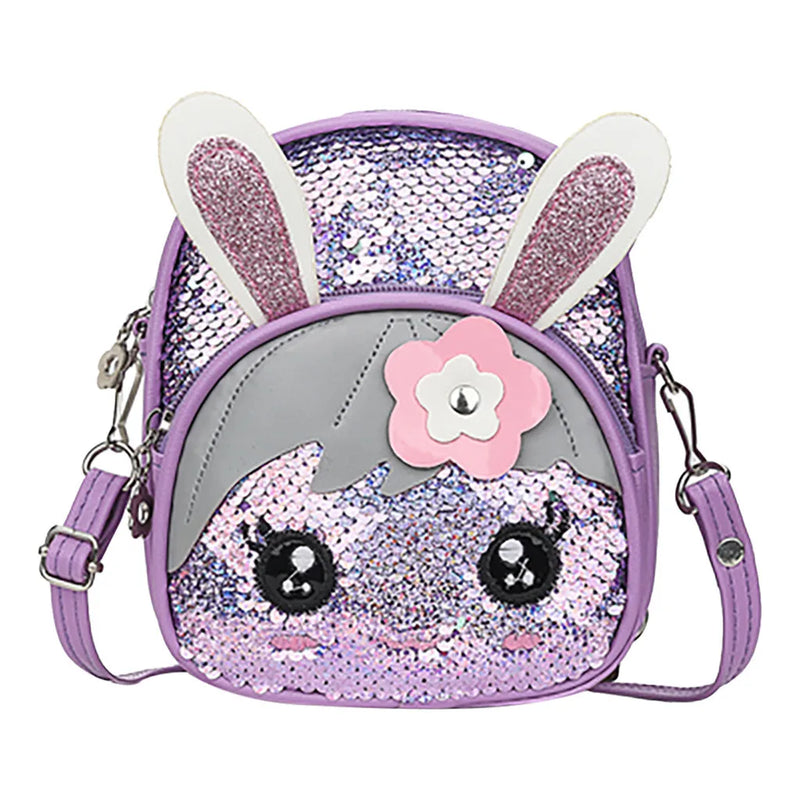 Sequins Backpack Cartoon School Bag For Girl Kindergarten with Rabbit Ear