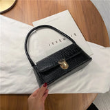 Stone Pattern Shoulder Bag Female Leather