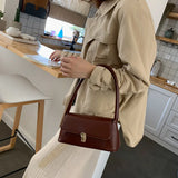 Retro Casual Stone Pattern Shoulder Bag Leather Chain Female Bag