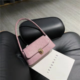 Stone Pattern Shoulder Bag Female Leather