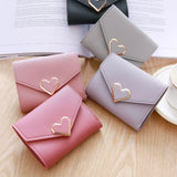 Heart-Shaped Small Women's Wallet PU Leather Slim Female Purse