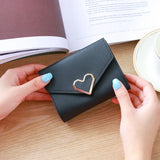 Heart-Shaped Small Women's Wallet PU Leather Slim Female Purse