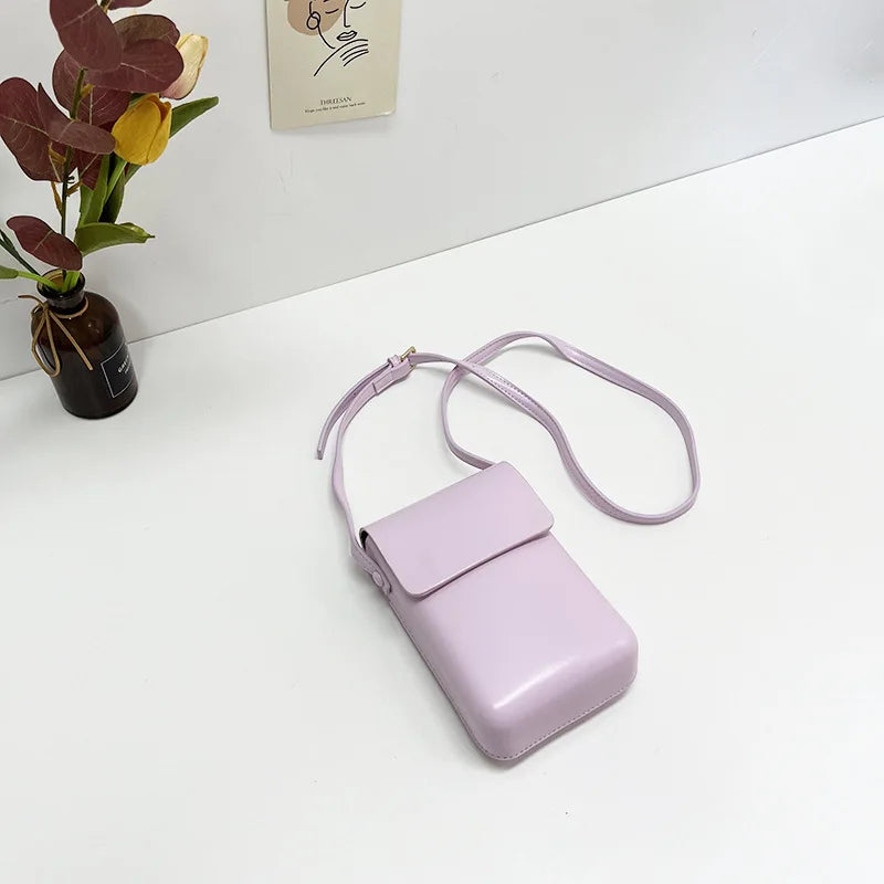 Shoulder Bag Woman Pu Leather Large Capacity Small Flap Phone Purse
