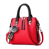 Leather Shoulder Bag Women Handbags Totes Hairball Women's Bag