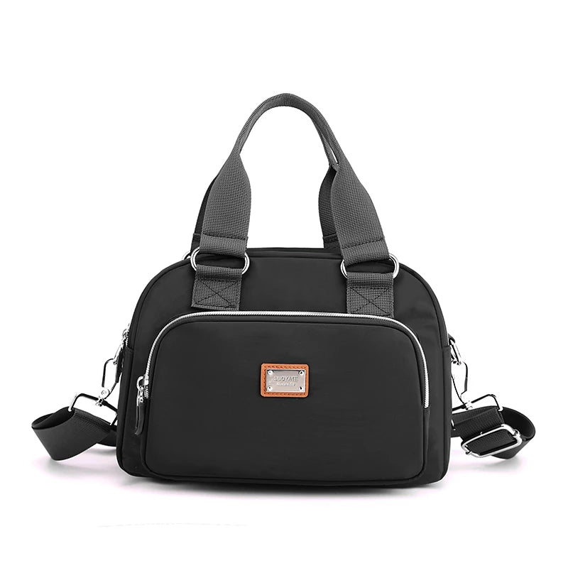 Women's Large Nylon Waterproof Crossbody Bag with Zipper Closure