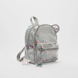Silver Cat Ear Glitter Mini Backpack Ladies Children School Backpack
