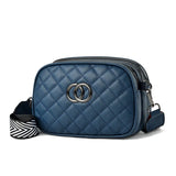 Zipper Leather Ring Buckle Square Diagonal Bag with Wide Shoulder Strap