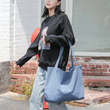 Large Capacity Canvas Tote Bag for Women Solid Casual Shoulder Bag