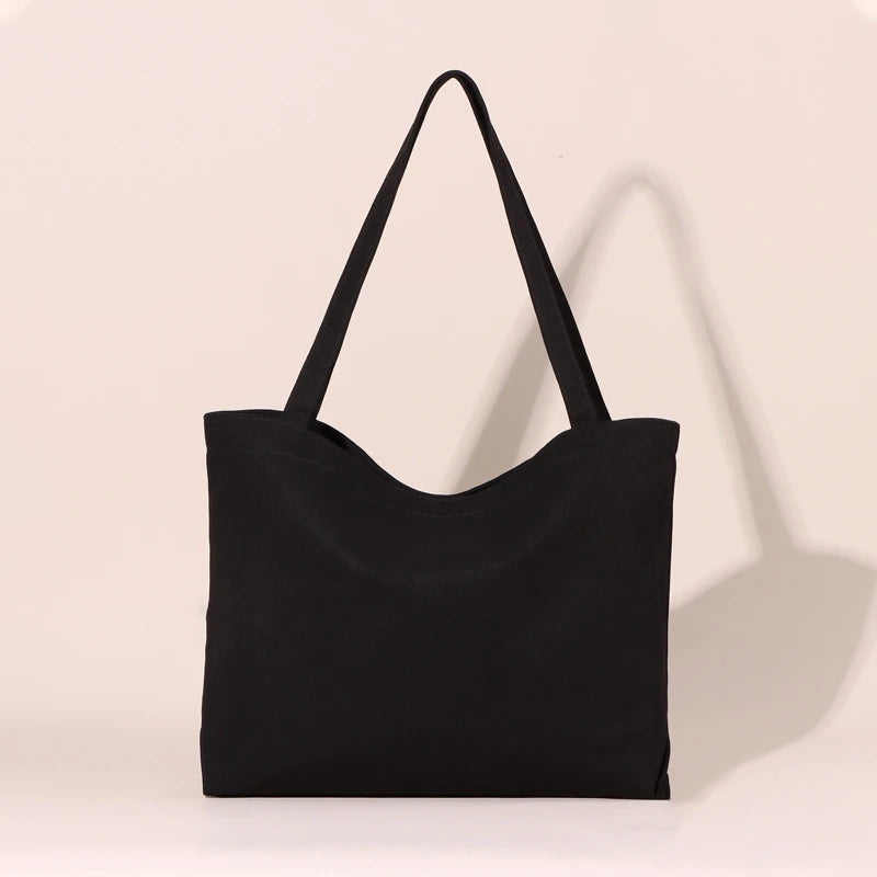 Large Capacity Canvas Tote Bag for Women Solid Casual Shoulder Bag