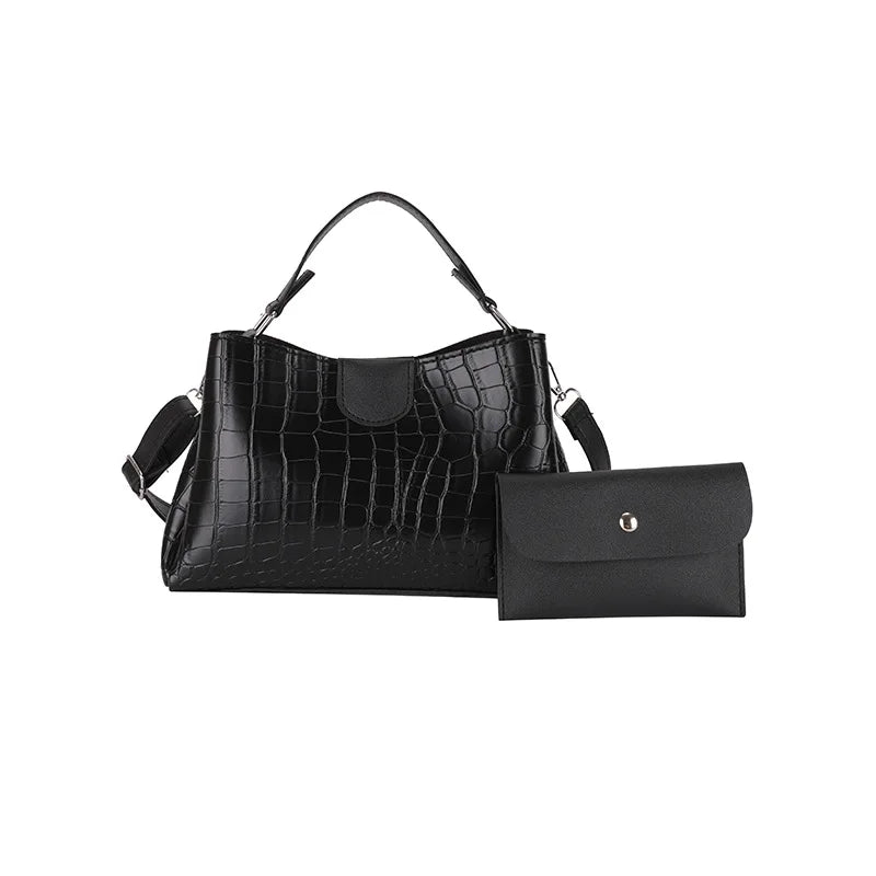 Crocodile Pattern Shoulder Bag Portable Bucket Bag