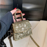 Sequins Crossbody Bag Small Handbag Mini Square Bag