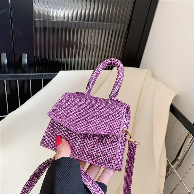 Sequins Crossbody Bag Small Handbag Mini Square Bag