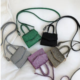 Sequins Crossbody Bag Small Handbag Mini Square Bag