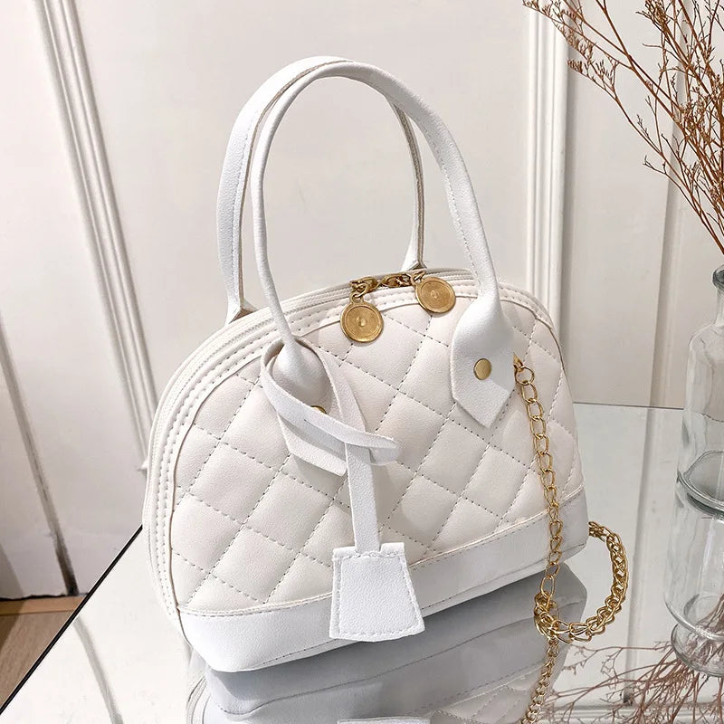 Women's Lingge Embroidery Camera Shoulder Bag Chain Crossbody Bags