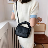 Small Soft Top Handle Tote Crossbody Bag Yellow PU Leather