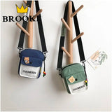 Cartoon Bear Mini Canvas Crossbody Bag for Girl