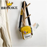 Cartoon Bear Mini Canvas Crossbody Bag for Girl