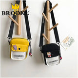 Cartoon Bear Mini Canvas Crossbody Bag for Girl