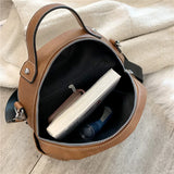 Small Women's Backpack PU Leather School Bag for Teenager Girls Daypack