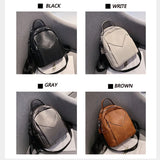 Small Women's Backpack PU Leather School Bag for Teenager Girls Daypack