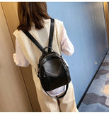 Small Women's Backpack PU Leather School Bag for Teenager Girls Daypack