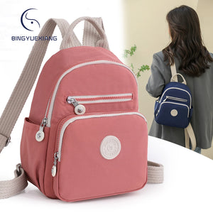 Small Women's Backpack Solid High Nylon Travel Bags Ladies Anti Theft Backpack