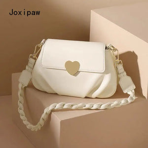 Heart Hasp Crossbody Bag Casual Messenger Bag