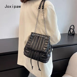 Vintage Drawstring Shoulder Bag for Women