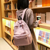 Large Capacity Canvas Backpack for Teenage Girls - College Travel Bag